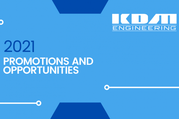 KDM Engineering Logo with Promotions and Opportunities