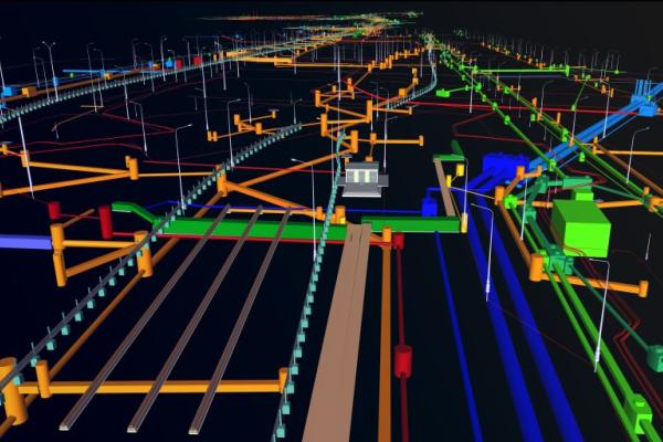 Photo of 3D Cad model of underground utilities